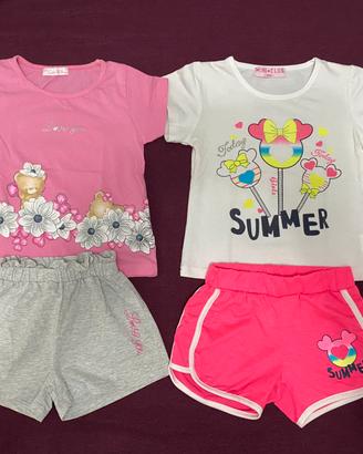 Set 2 completi coordinati bambina taglia 36 mesi