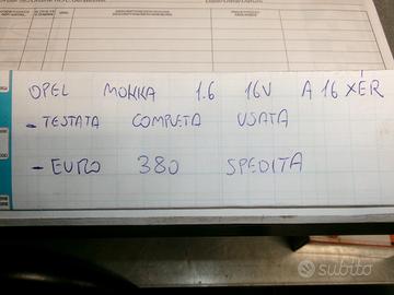 Testata completa usata opel mokka 1.6 16v a16xer