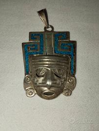 Ciondolo Divinità Atzeca in argento Mexico 925