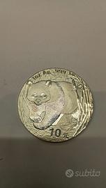1 oz Panda  Cina rara 2001 argento 10 Yuan