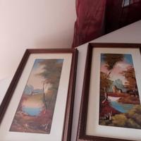 2 pendant olio tavola anni '60