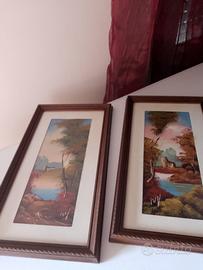 2 pendant olio tavola anni '60