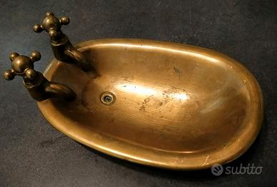 Mid Century Italian Design portasapone in ottone