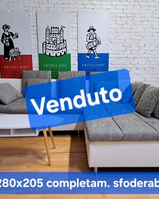 Divano living design + tavolino TUTTO SFODERABILE