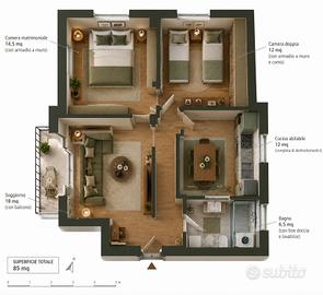 Trilocale a Novate Milanese con cucina abitabile