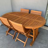 Tavolo Chelsea in legno 170-230x100cm + n.4 sedie