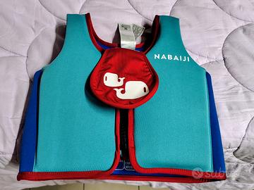 Salvagente a gilet in schiuma blu-rosso, 18-30 kg