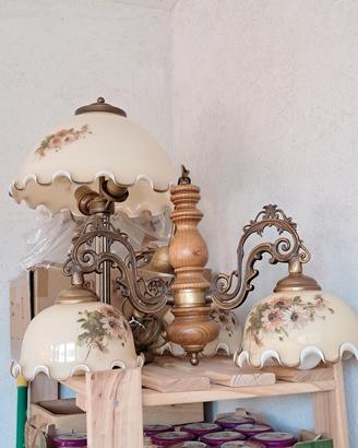 set lampadario e lampade camera da letto 