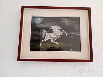 Quadretto cavallo bianco