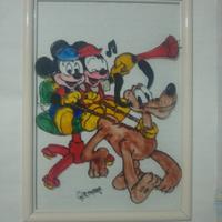 Quadro in vetro dipinto a mano a tema Disney