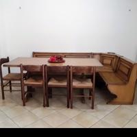 Giropanca rovere massello, tavolo 8 persone