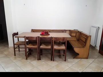 Giropanca rovere massello, tavolo 8 persone