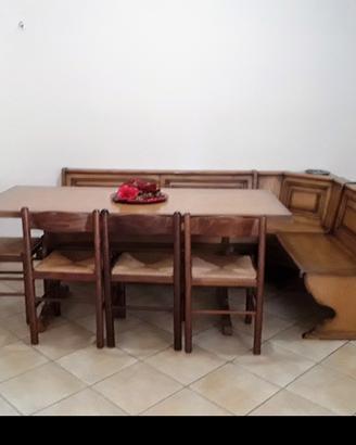 Giropanca rovere massello, tavolo 8 persone