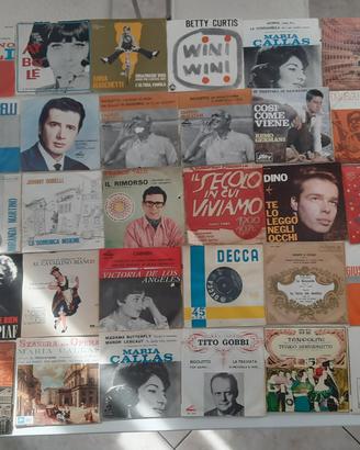 Lotto 40 Vinili 45 Giri + Valigetta Callas Piaf