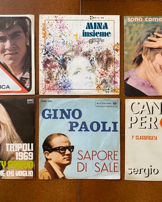 Sei vinili 45 giri musica italiana anni 60/70