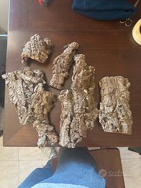 Set di sughero naturale in pezzi rettili, presepe