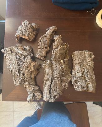 Set di sughero naturale in pezzi rettili, presepe