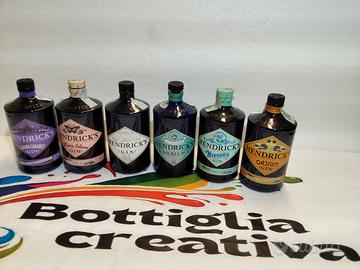 SET GIN HENDRICKS 6 BOTTIGLIE VUOTE DIVERSE 
