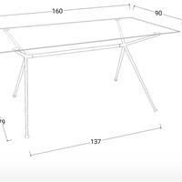 Tavolo rettangolare in vetro