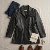 Giacca lunga Pelle nera Mercedes Alurralbe L