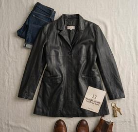 Giacca lunga Pelle nera Mercedes Alurralbe L