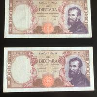 Lire 10.000 Michelangelo sostitutive 1962 e 1964