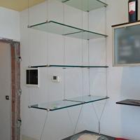 Mensole sospese in vetro temprato