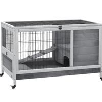 Conigliera in Legno con 4 Ruote e Rampa
