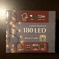 Luci Natale 180 LED Bianco Caldo