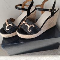Sandali Zeppa Espadrillas Nere – Chic Made in Ital