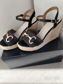 Sandali Zeppa Espadrillas Nere – Chic Made in Ital
