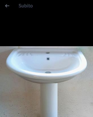 lavabo bagno con  piletta e colonna