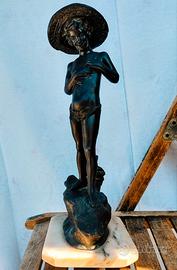 Statua in bronzo firmata Varlese originale antica.