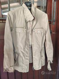 Giacca color tortora/beige, stile trench corto