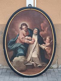 Dipinto religioso  cornice del 700 tela tardo 700