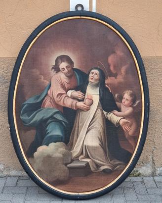 Dipinto religioso  cornice del 700 tela tardo 700