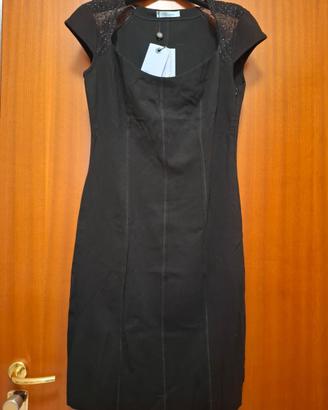 Blumarine vestito nero con inserti Swarovski