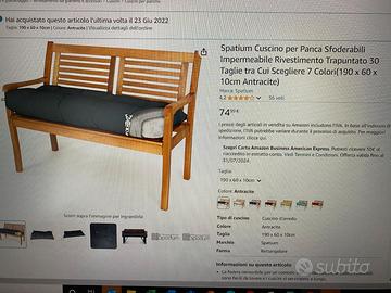 Cuscini per panca sfoderabili e impermeabili