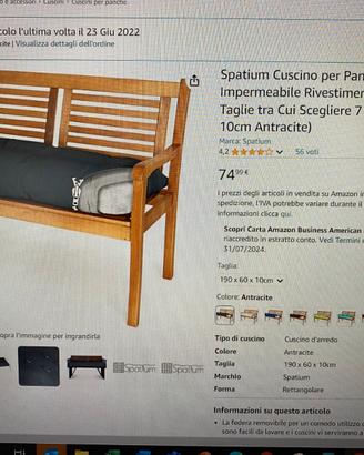Cuscini per panca sfoderabili e impermeabili
