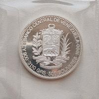 VENEZUELA 500 BOLIVARES ARGENTO JOSE PAEZ BCV 1990