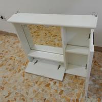 Armadietto da bagno bianco,specchio e luci