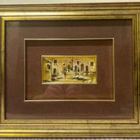 Quadro con cornice su foglia oro zecchino