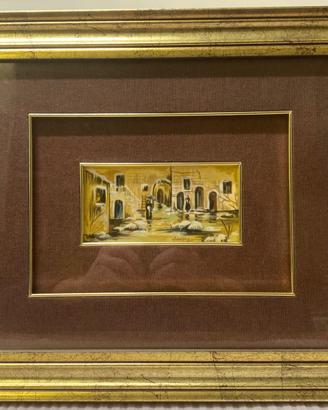 Quadro con cornice su foglia oro zecchino
