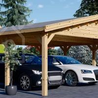Tettoia in legno per due auto