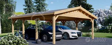 Tettoia in legno per due auto
