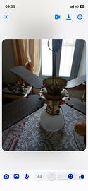Ventilatore con lampadina  pale di legno