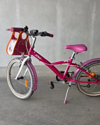 bicicletta bambina 20" B'Twin con cestino