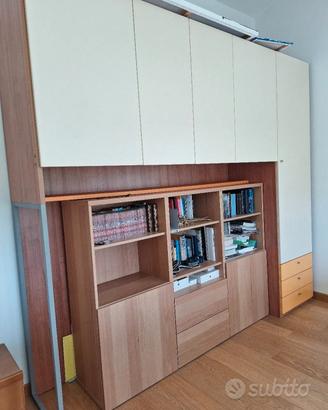 Armadio a ponte con letto singolo