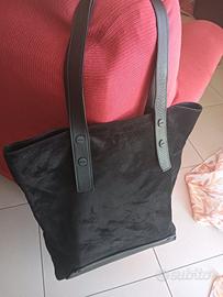 Borsa a spalla Borbonese vera pelle  scamosciata 
