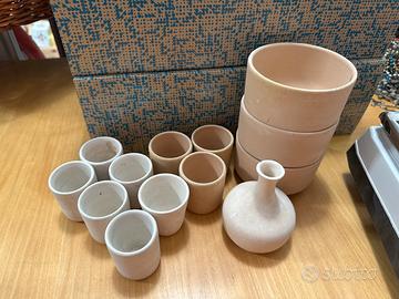 Lotto 13 vasetti terracotta grezza